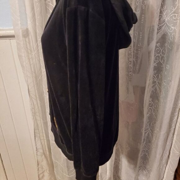 MICHAEL Kors black ⚫ velour hoodie sz med - Picture 5 of 9